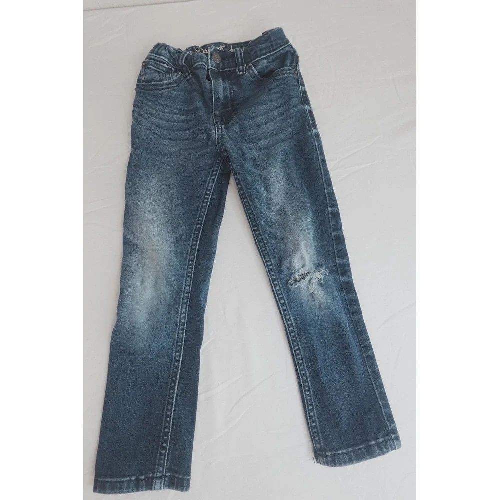 Cat & Jack Girls 5 Distressed super stretch skinny‎ jeans adjustable waist